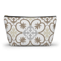 Portugal Tile Accessory Pouch w T-bottom in Brown